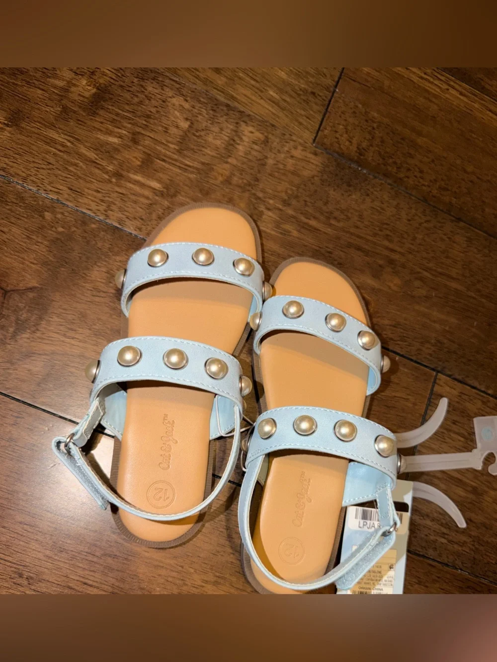 Cat & Jack Light Blue Pearl Stud Sandals